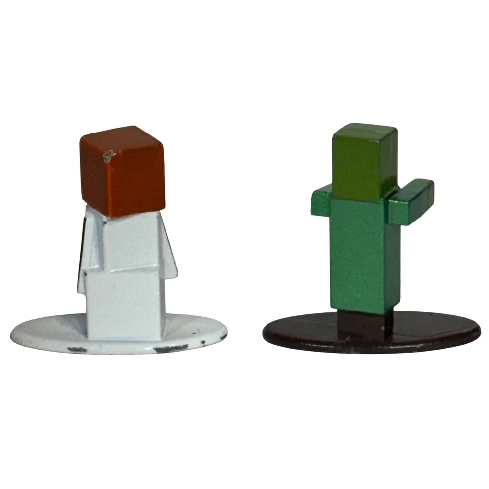 Jada Toys Minecraft Nano Metalfigs Snow Golem & Zombie Villager Die-Cast 1